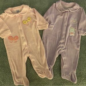 Carter's Kids One Piece Footies - Peach and Lavender